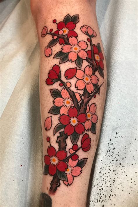 cherry blossom tattoo|japanese style cherry blossom tattoo.